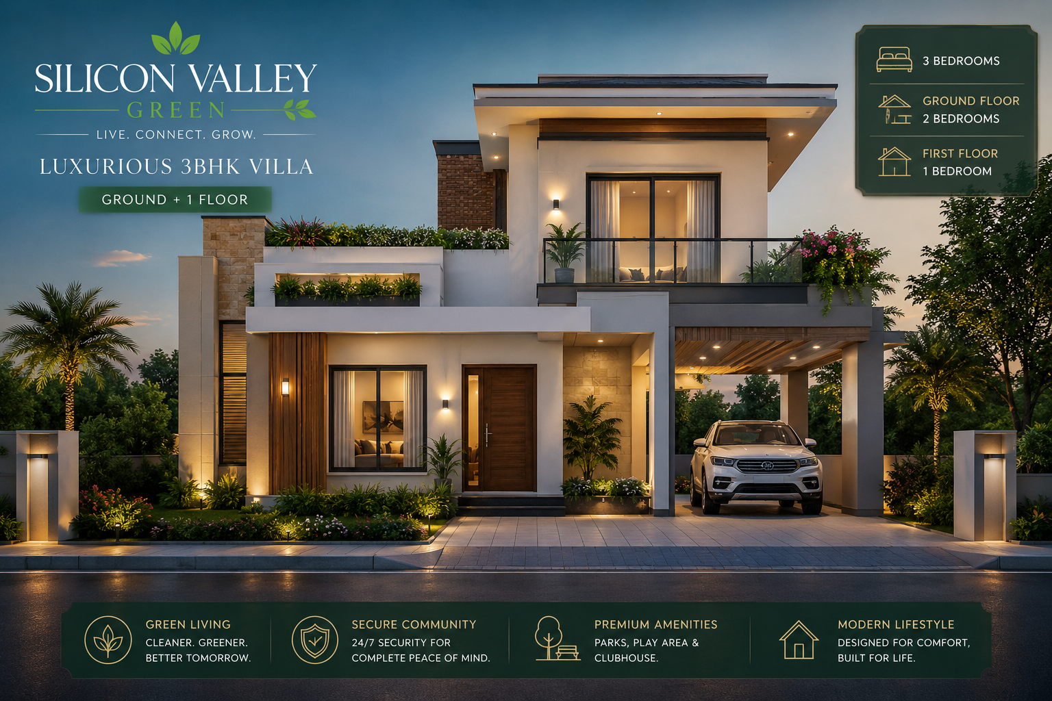 Silicon Valley Green villa concept — exterior elevation